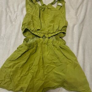 Mustard Seed Green Jumpsuit with Blouson Waist
